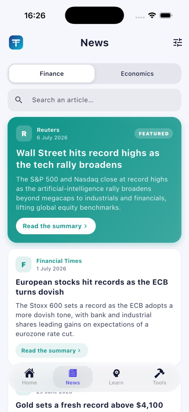 Finance and economics news summarised